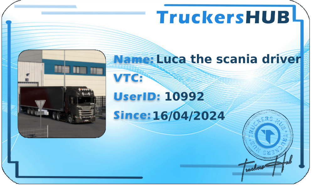 Luca the scania driver License