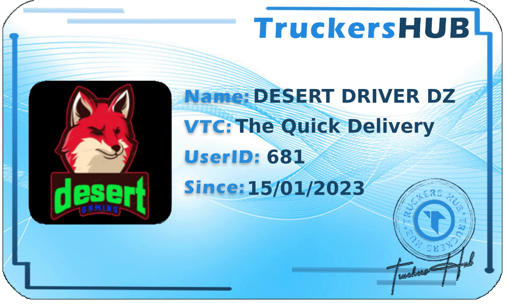 DESERT DRIVER DZ License