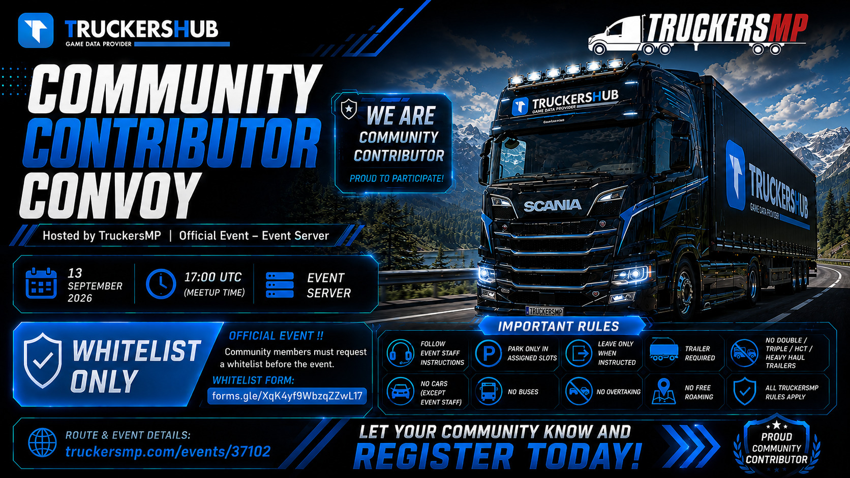 TruckersHub Invited to the TruckersMP Community Contributor Convoy