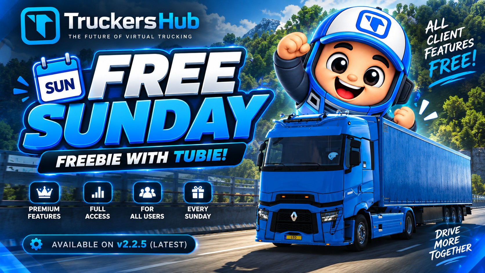 TruckersHub v2.2.5: Free Sunday & Quick Share Now Free