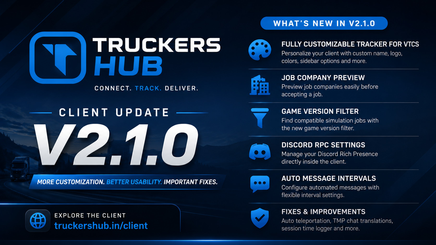 Customize TruckersHub Client Theme: Give Your VTC Tracker Its Own Identity